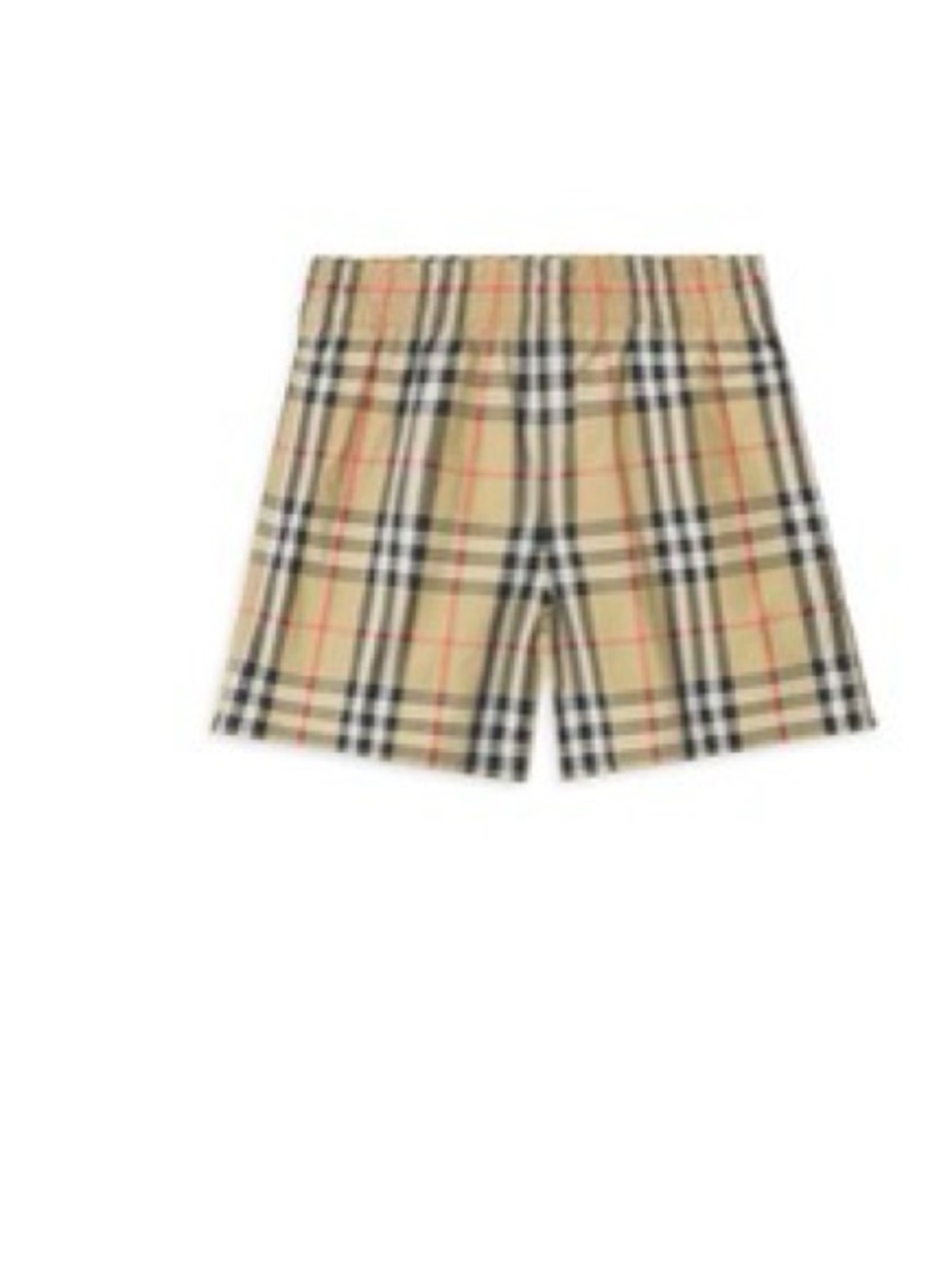 Burberry Beige Plaid Swim Trunks for Kids